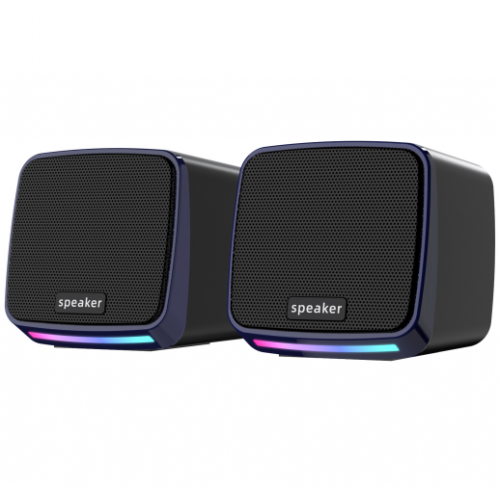 E-1078 3.5mm+USB Power 2.0 Speaker with Light for PC