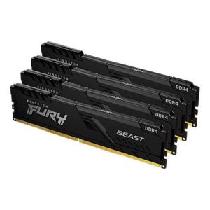 Kingston Fury Beast (Black) 32GB (4x8GB) DDR4 3200Mhz CL16 Quad Channel Desktop Memory Kit (KF432C16BBK4/32)